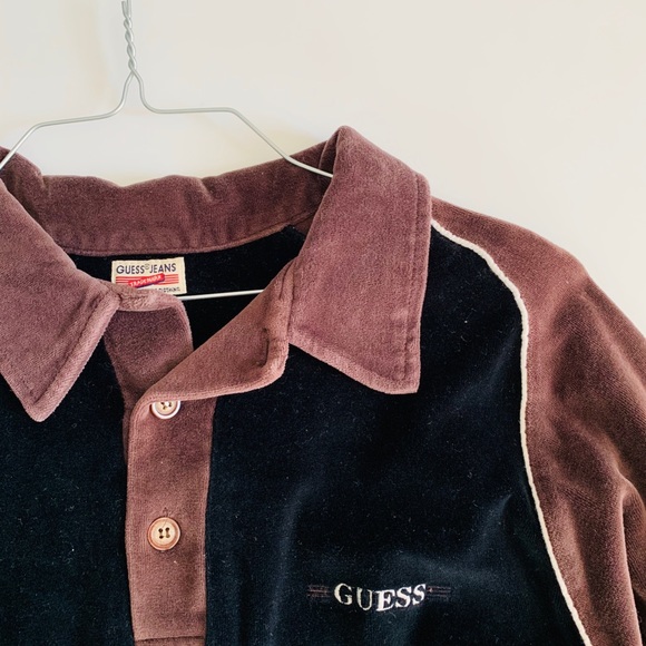 Authentic Guess Jeans Velvet Brown and Black Y2K - Picture 3 of 5